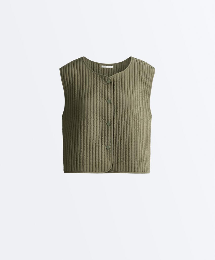 Тонкий стеганый нейлоновый жилет