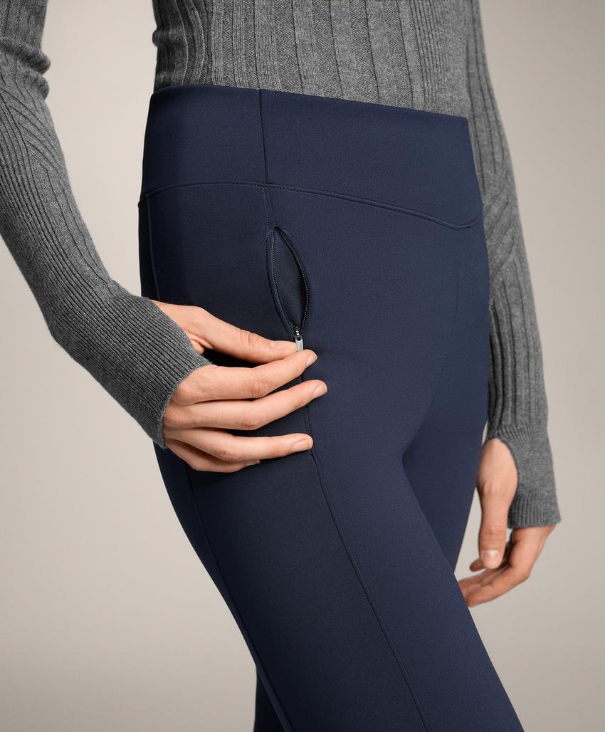 Теплые брюки клеш с высокой посадкой и карманами