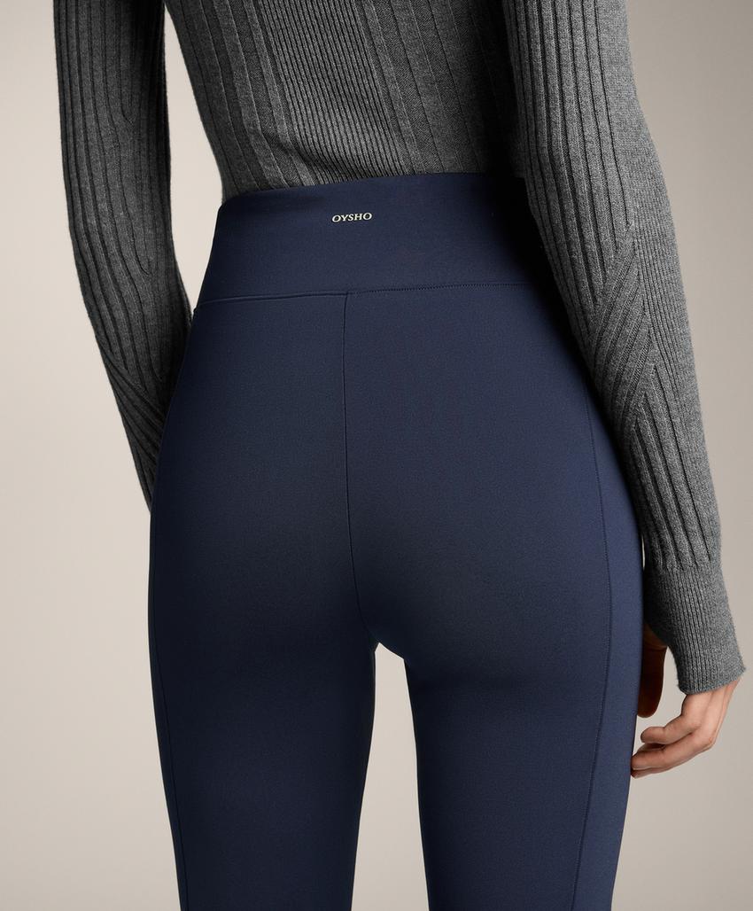 Теплые брюки клеш с высокой посадкой и карманами