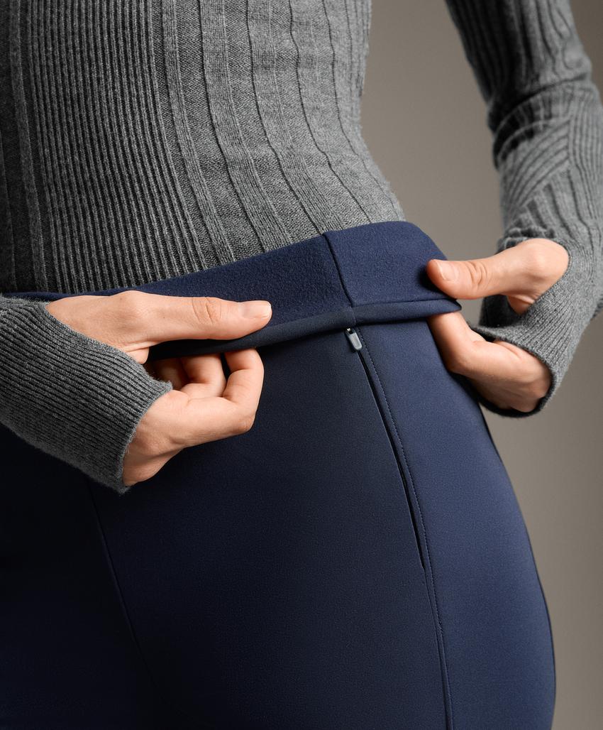 Теплые брюки клеш с высокой посадкой и карманами