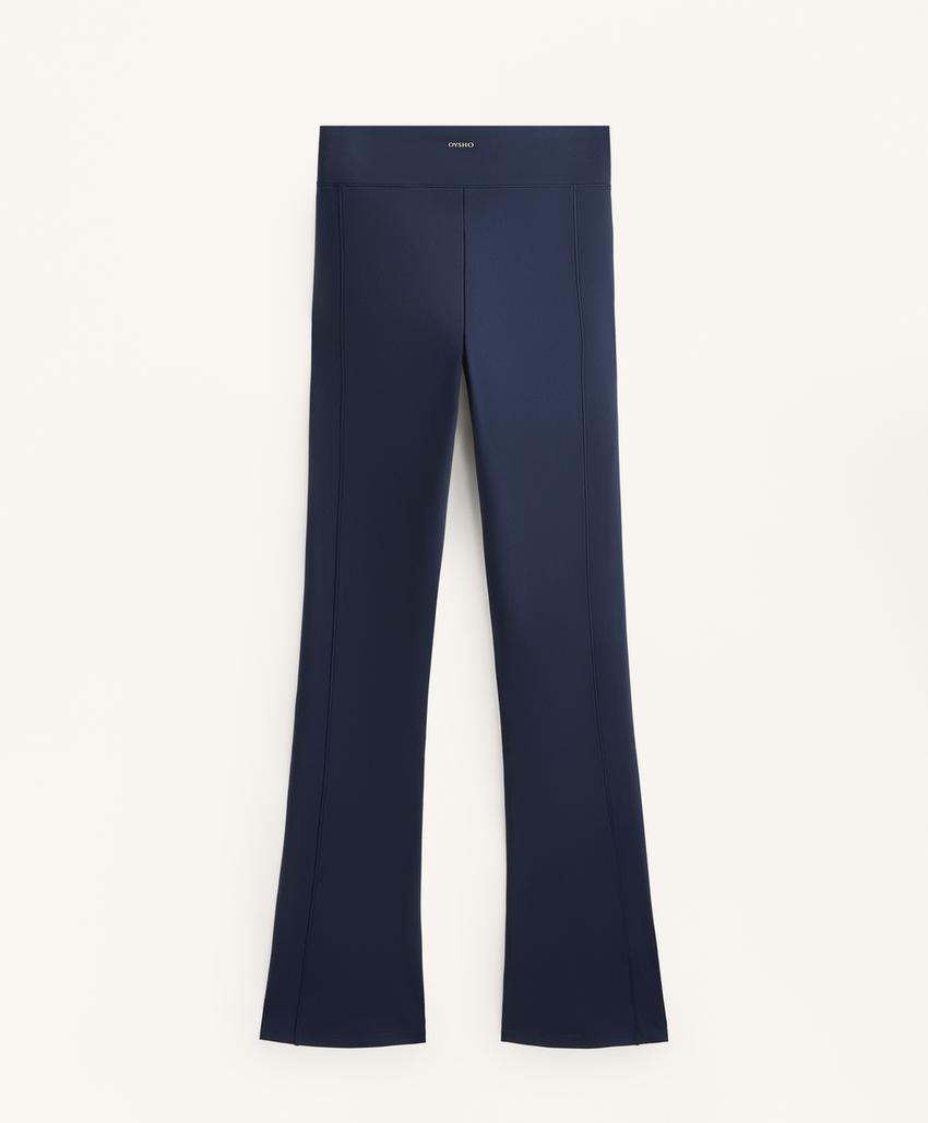 Теплые брюки клеш с высокой посадкой и карманами