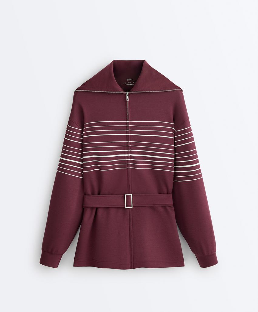 Длинная куртка в полоску с модалом