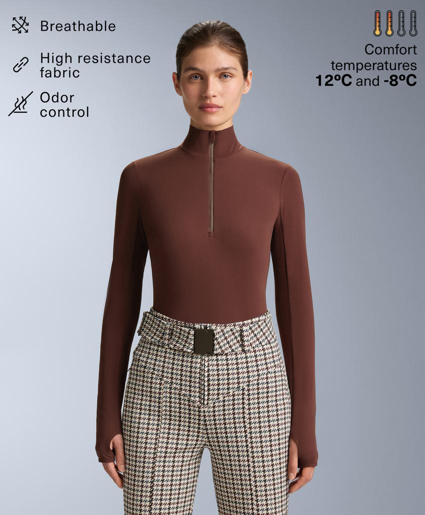 Термофутболка Base Layer с молнией до середины груди