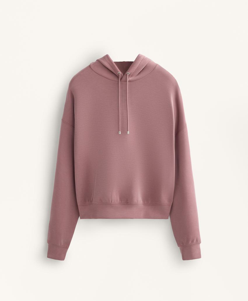 Толстовка «бокси» с капюшоном из модала с начесом