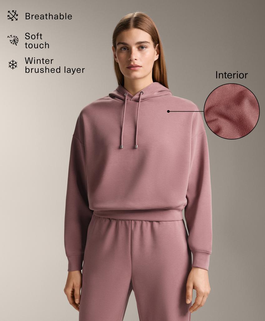 Толстовка «бокси» с капюшоном из модала с начесом