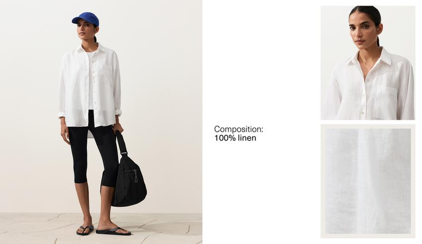 Рубашка свободного кроя из 100%-го льна