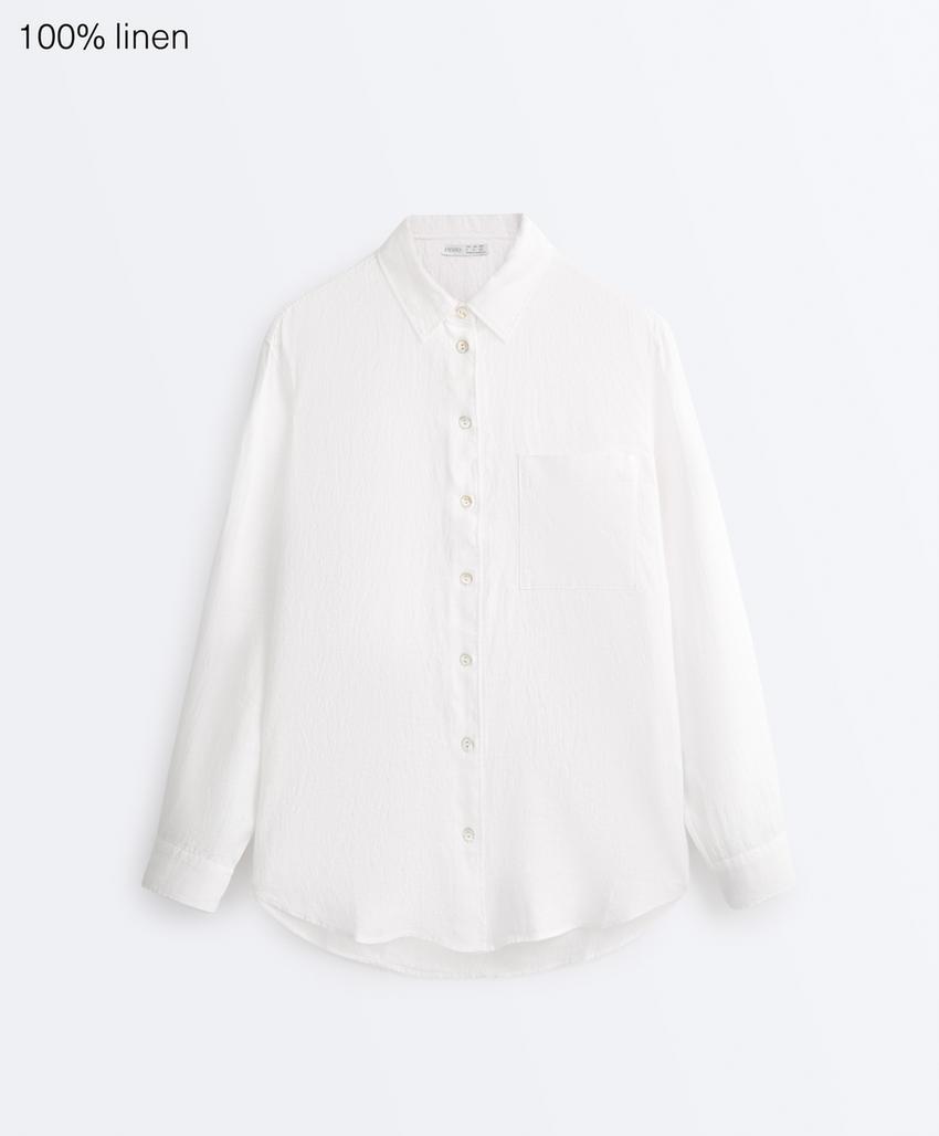 Рубашка свободного кроя из 100%-го льна