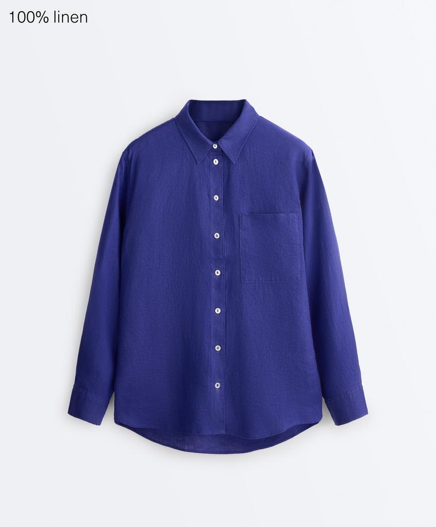 Рубашка свободного кроя из 100%-го льна
