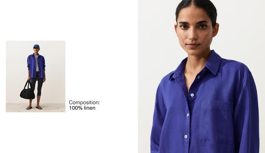 Рубашка свободного кроя из 100%-го льна