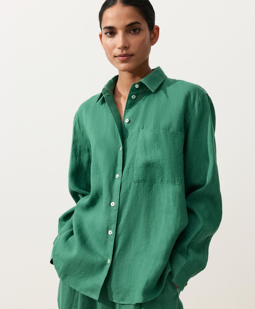 Рубашка свободного кроя из 100%-го льна