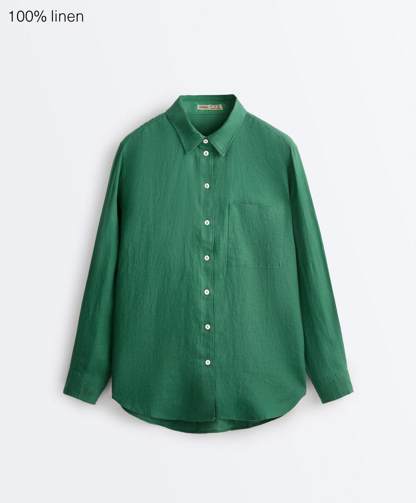 Рубашка свободного кроя из 100%-го льна