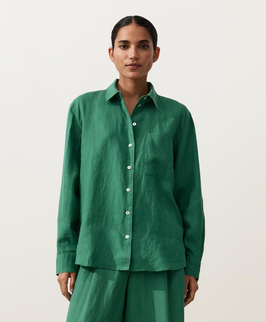 Рубашка свободного кроя из 100%-го льна