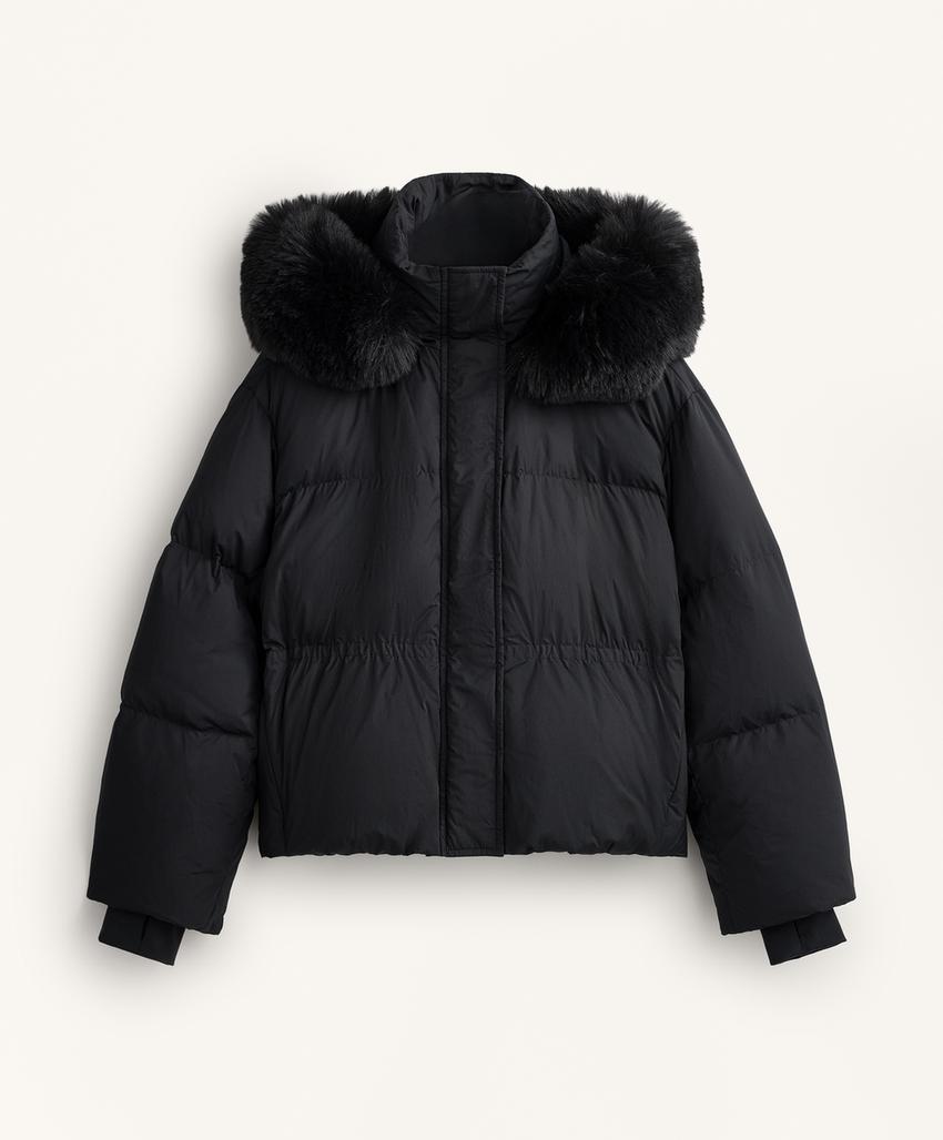 Короткий пуховик с наполнителем из 100%-го пуха