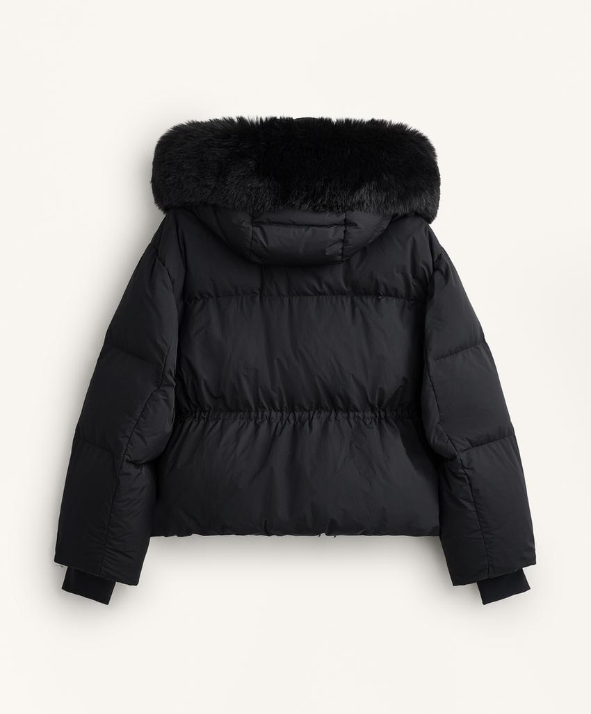 Короткий пуховик с наполнителем из 100%-го пуха