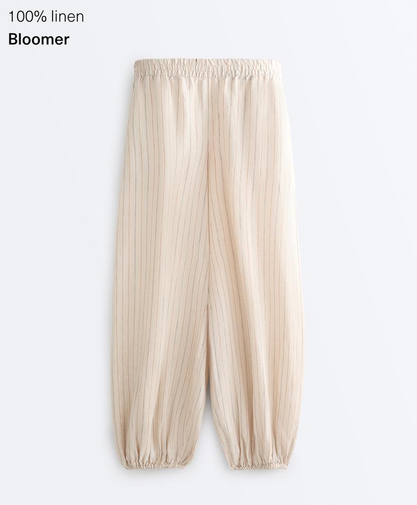 Брюки-блуммеры из 100%-го льна