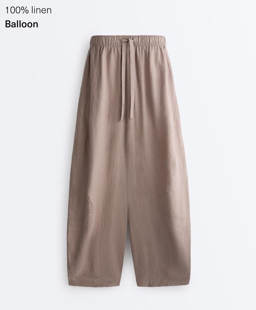 Брюки Balloon из 100%-го льна