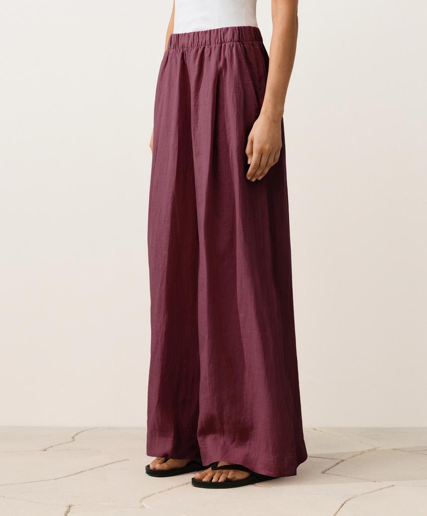 Брюки wide leg из 100%-го льна