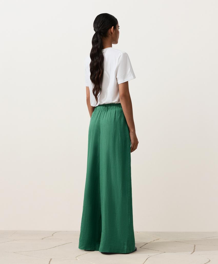 Брюки wide leg из 100%-го льна