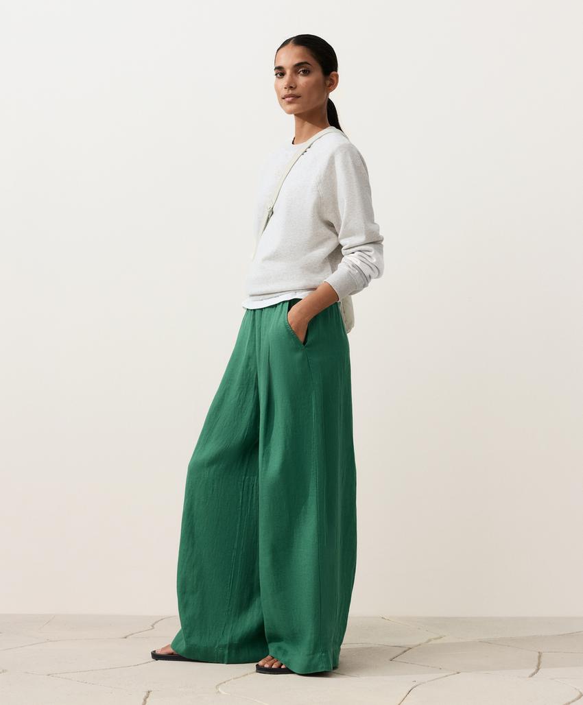 Брюки wide leg из 100%-го льна