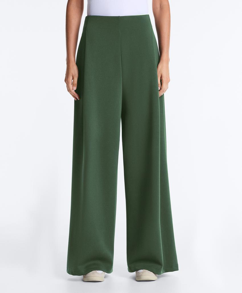 Широкие брюки high rise из твила со складками