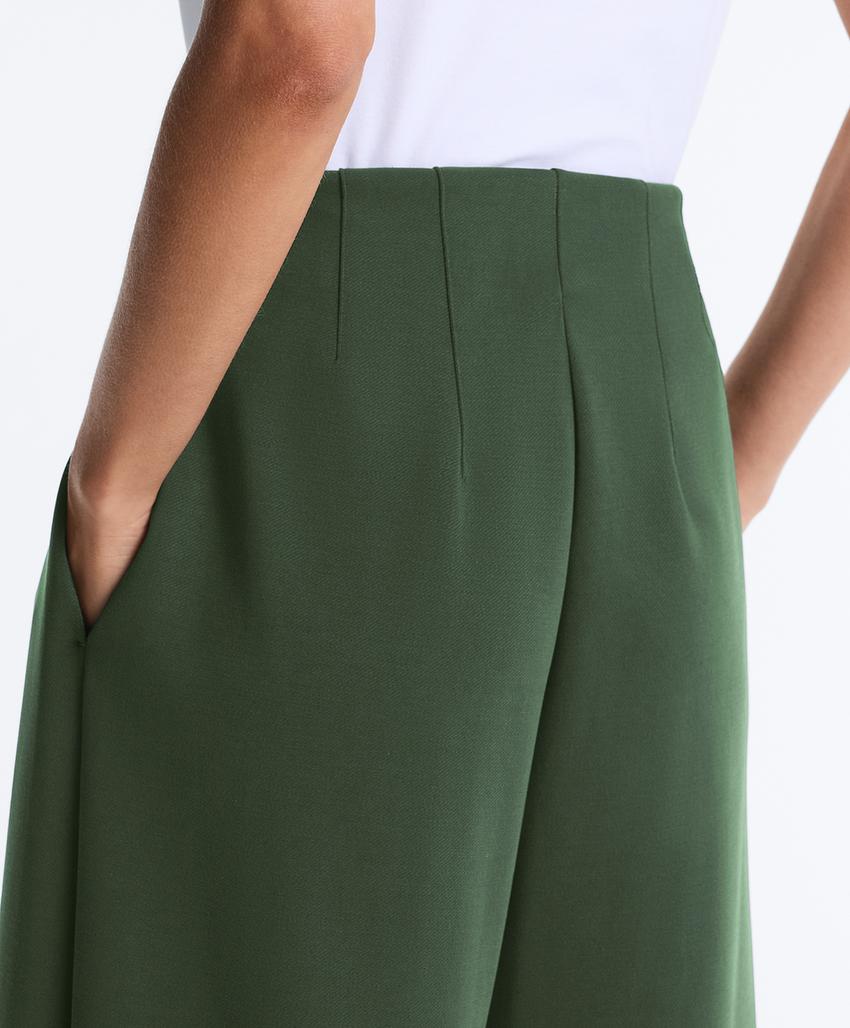 Широкие брюки high rise из твила со складками