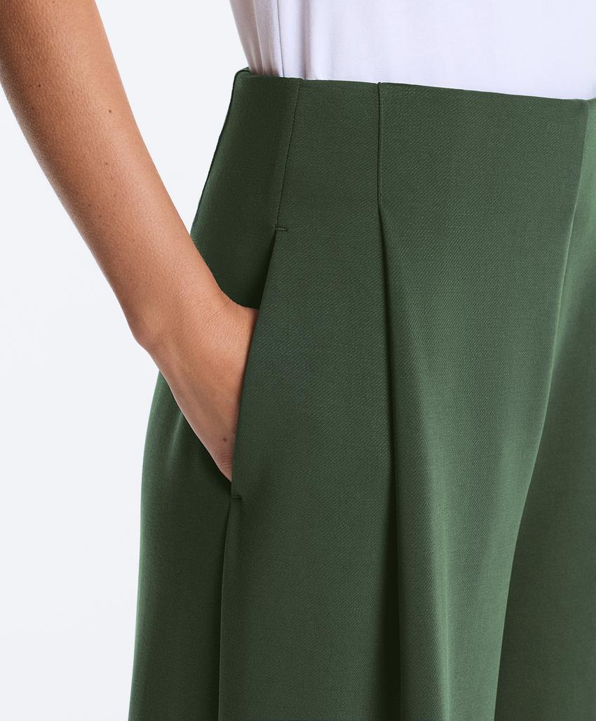 Широкие брюки high rise из твила со складками