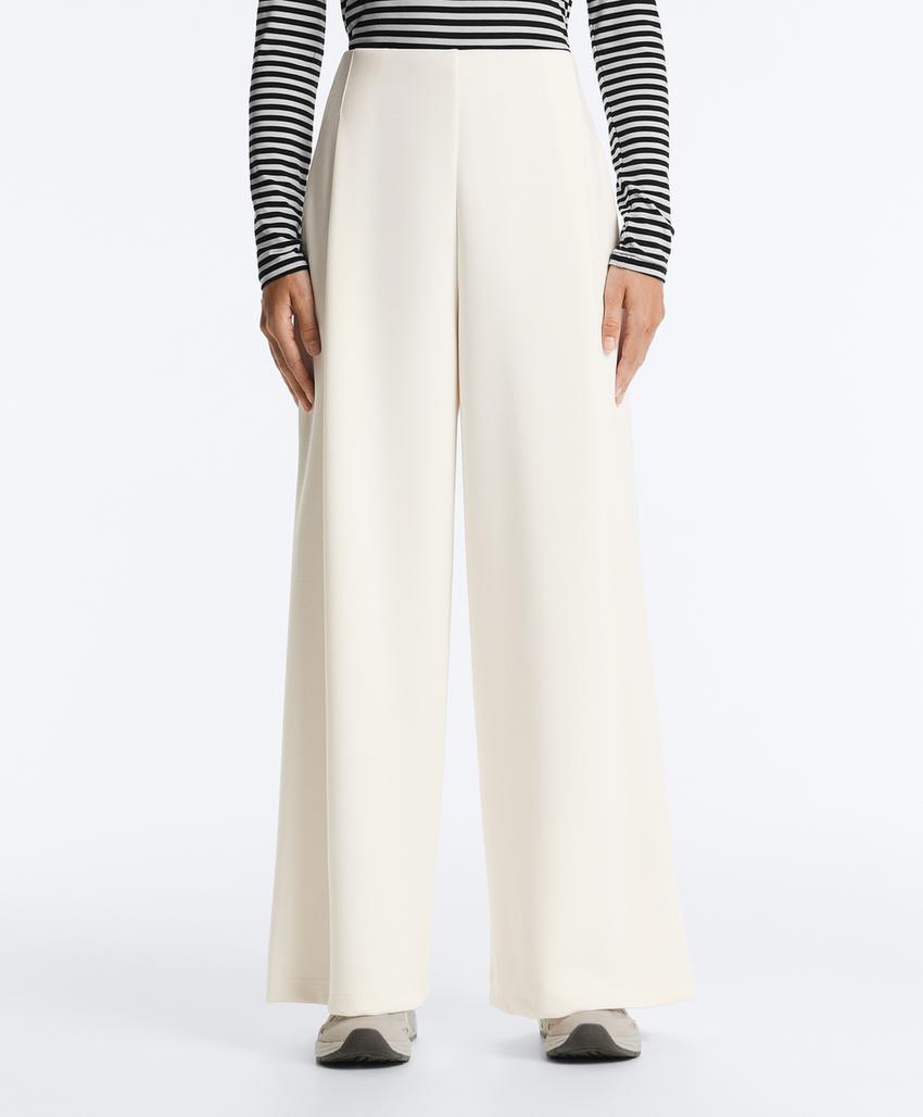 Широкие брюки high rise из твила со складками