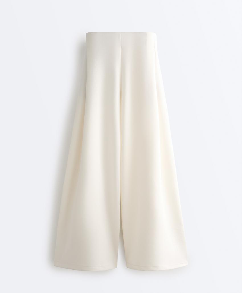 Широкие брюки high rise из твила со складками