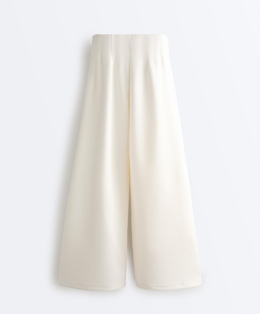 Широкие брюки high rise из твила со складками