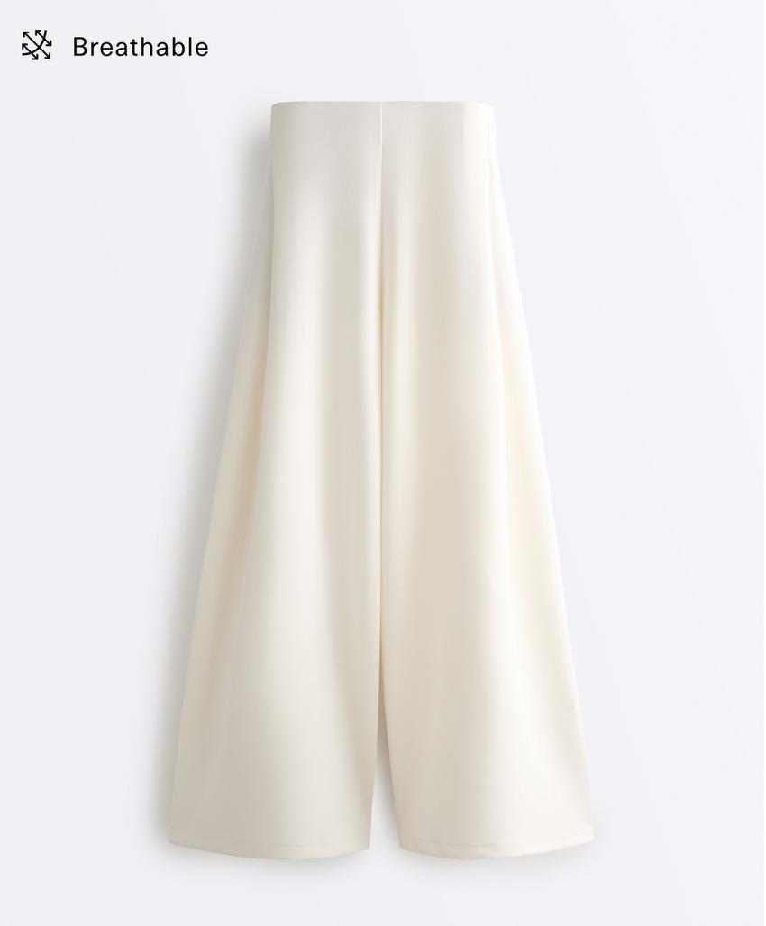 Широкие брюки high rise из твила со складками