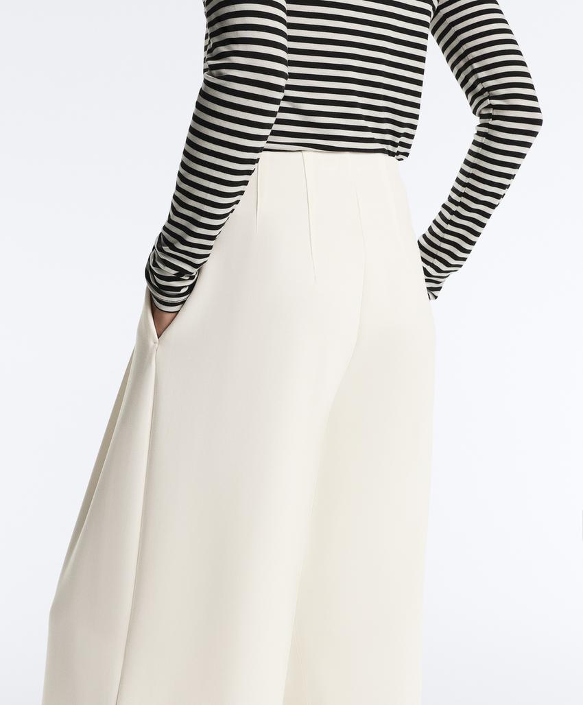 Широкие брюки high rise из твила со складками