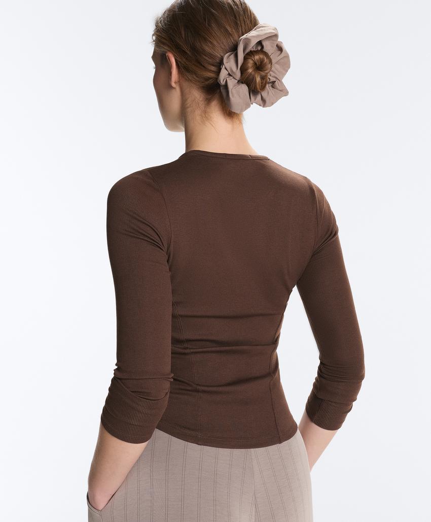 Футболка Rib с длинными рукавами, хлопком и модалом