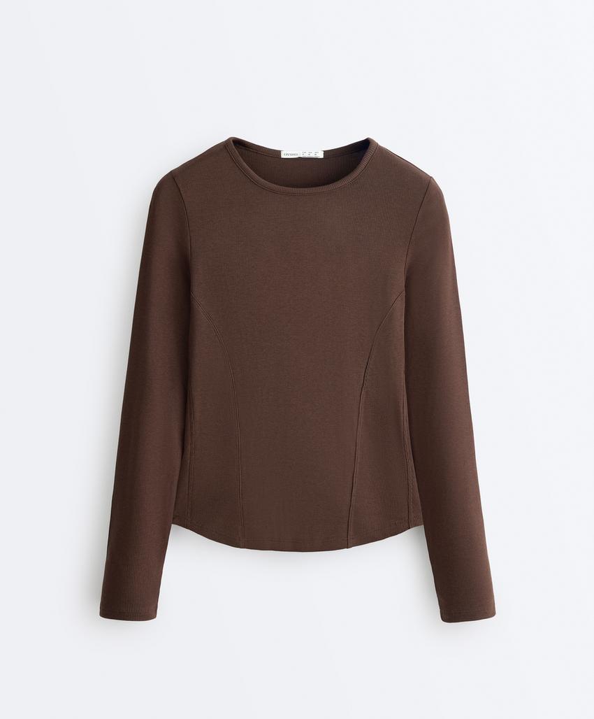 Футболка Rib с длинными рукавами, хлопком и модалом