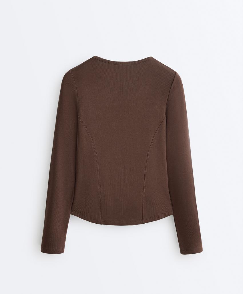 Футболка Rib с длинными рукавами, хлопком и модалом