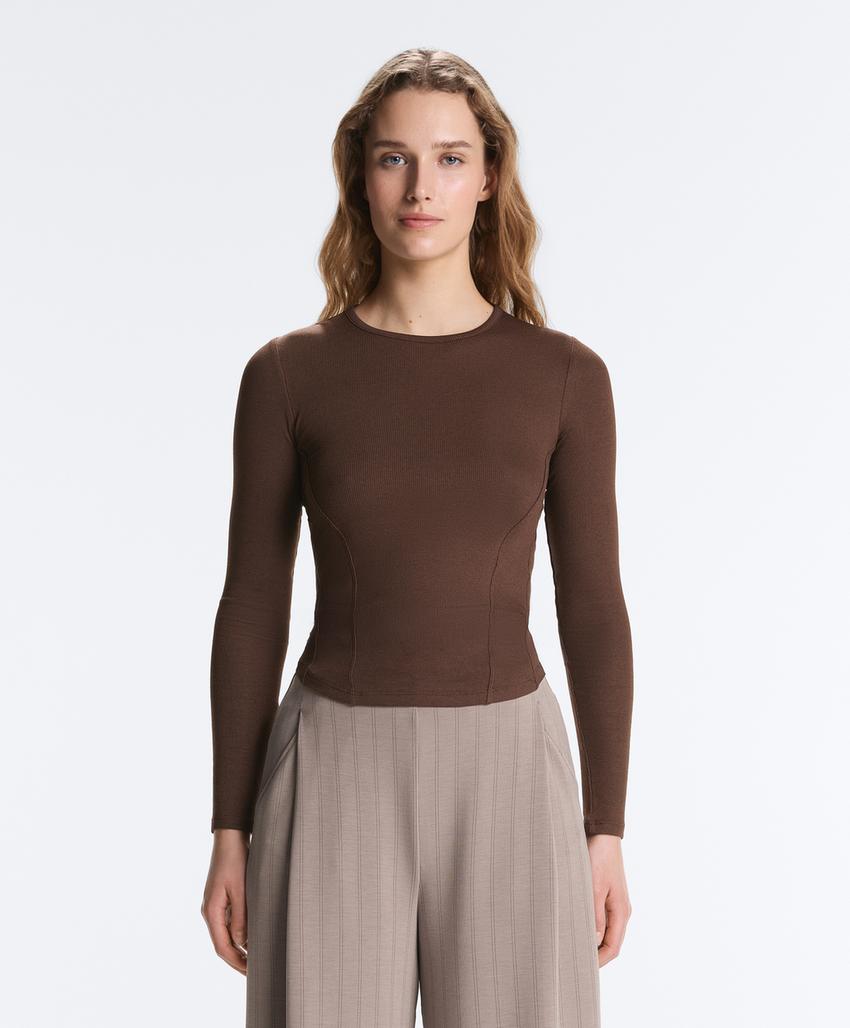 Футболка Rib с длинными рукавами, хлопком и модалом