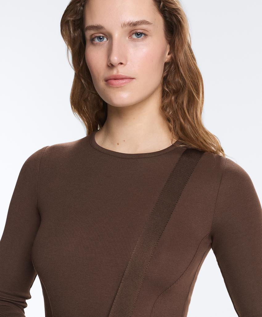 Футболка Rib с длинными рукавами, хлопком и модалом