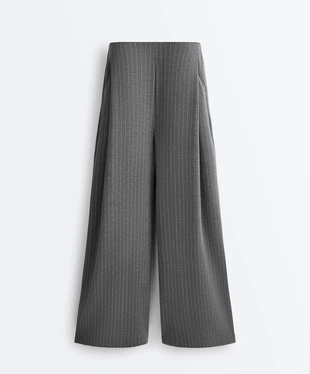 Широкие брюки из модала в тонкую полоску- Заказать в России