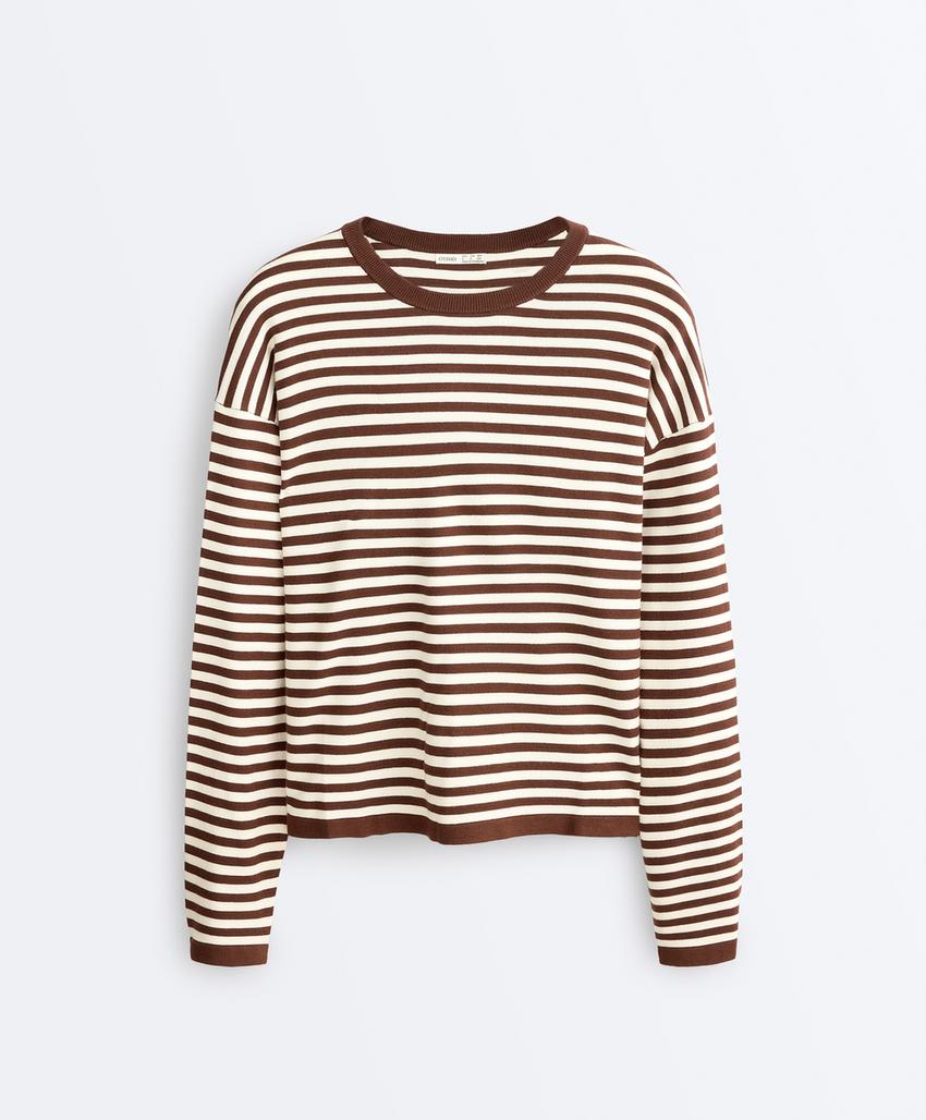 Свитер в полоску с длинным рукавом