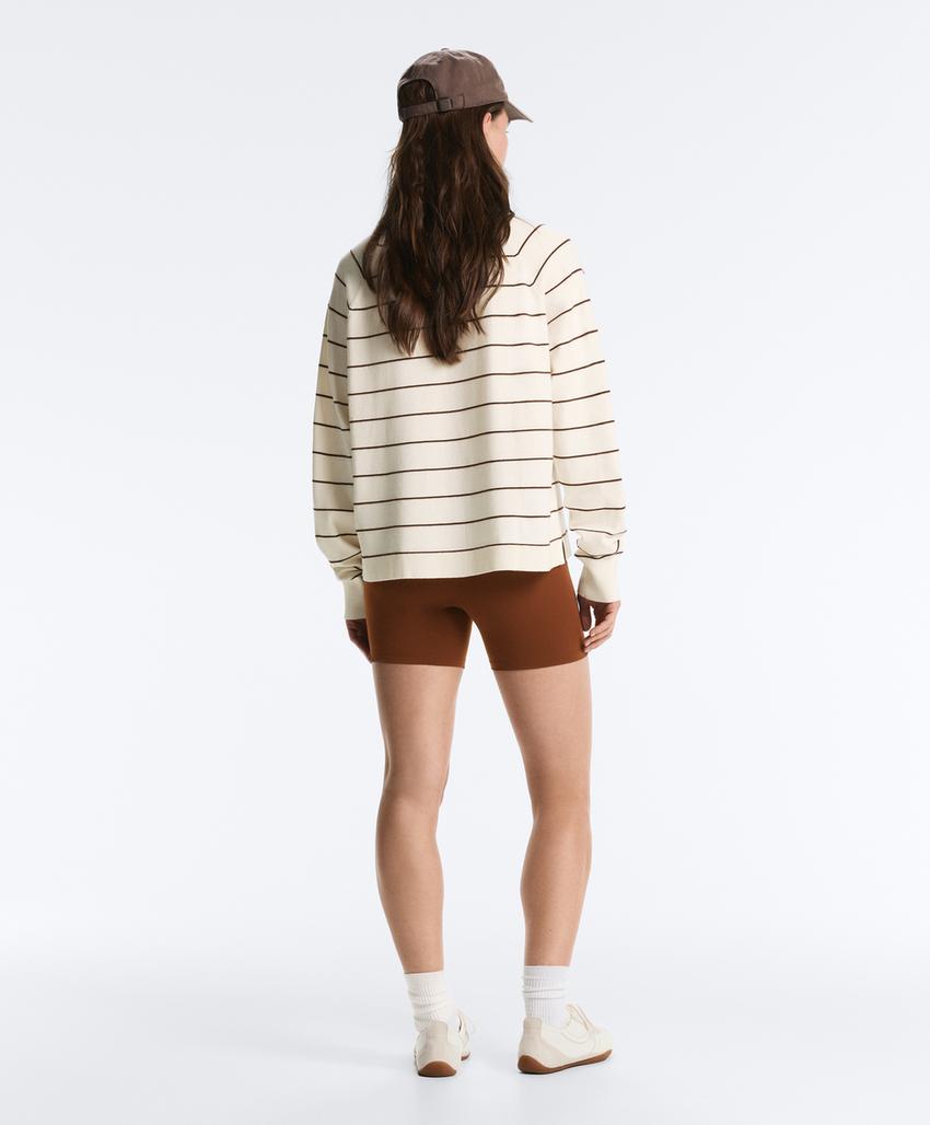 Рубашка-поло с длинными рукавами в полоску