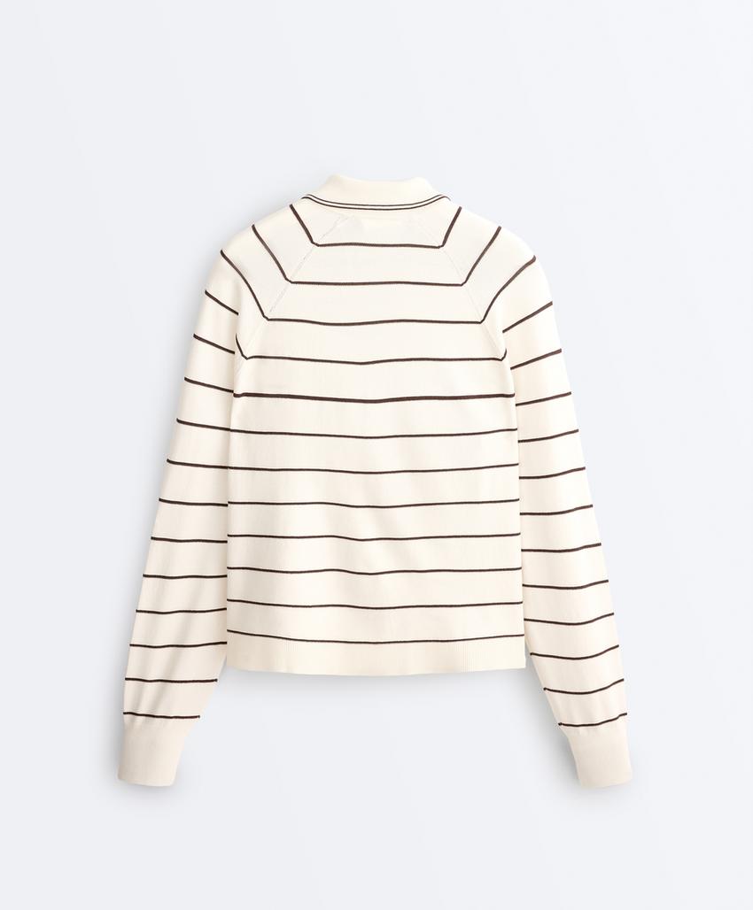 Рубашка-поло с длинными рукавами в полоску