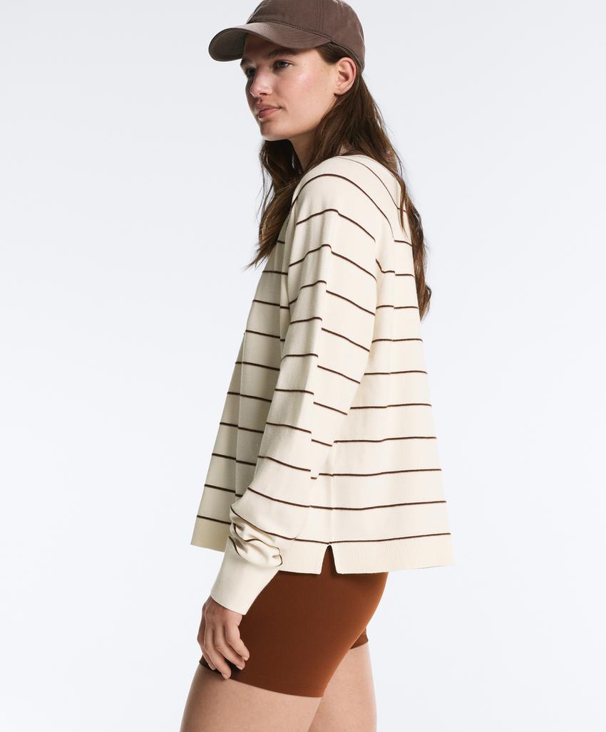 Рубашка-поло с длинными рукавами в полоску