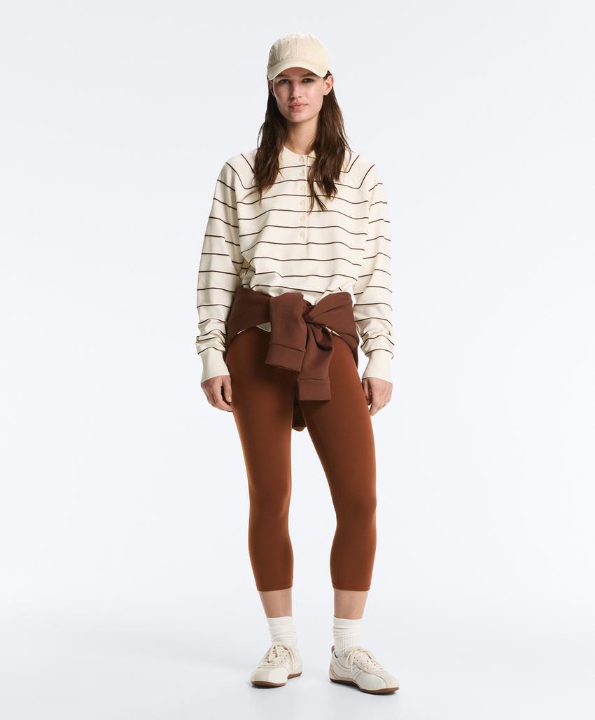 Рубашка-поло с длинными рукавами в полоску