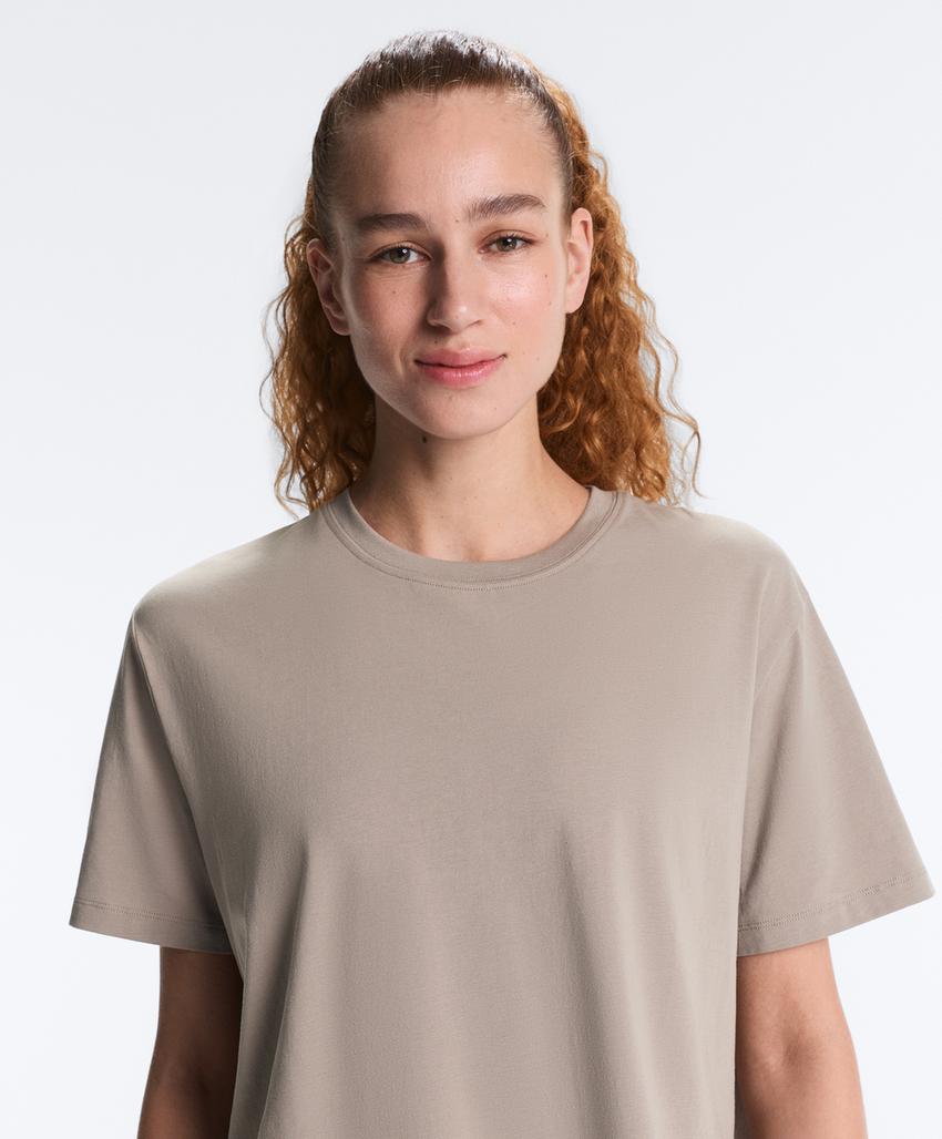 Boxy футболка с короткими рукавами из смесового хлопка