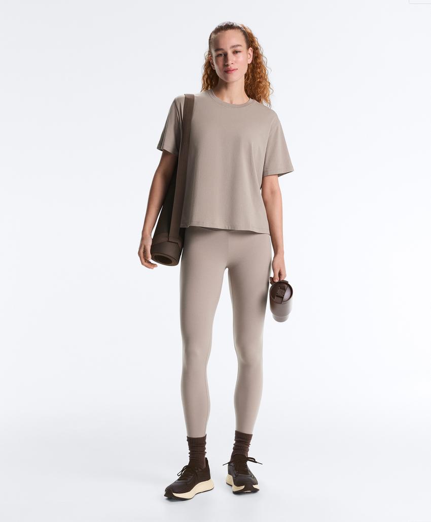 Boxy футболка с короткими рукавами из смесового хлопка