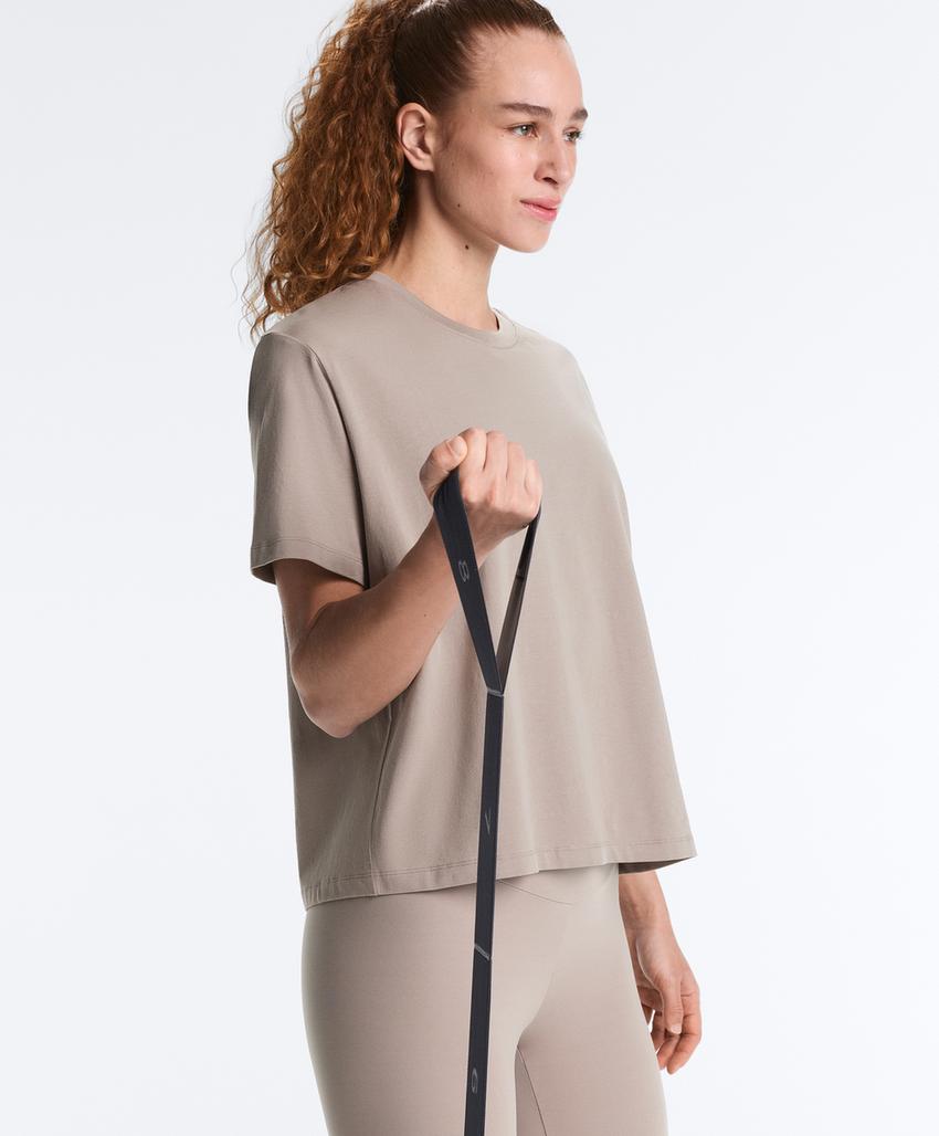 Boxy футболка с короткими рукавами из смесового хлопка