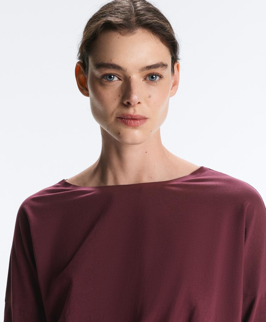 Футболка с приталенной талией из смесового хлопка