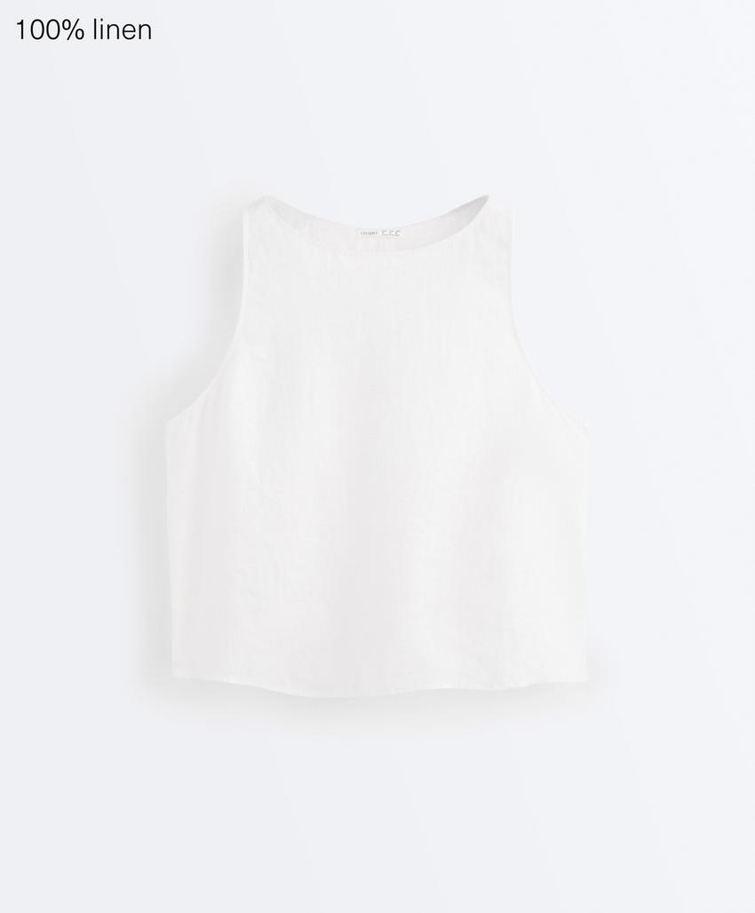 Квадратный топ из 100%-го льна