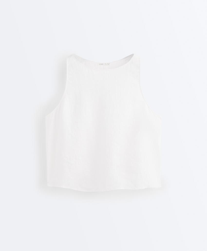 Квадратный топ из 100%-го льна