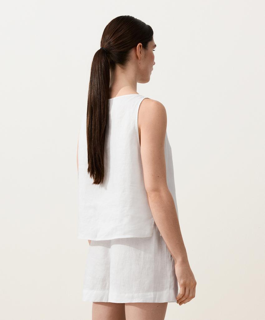 Квадратный топ из 100%-го льна