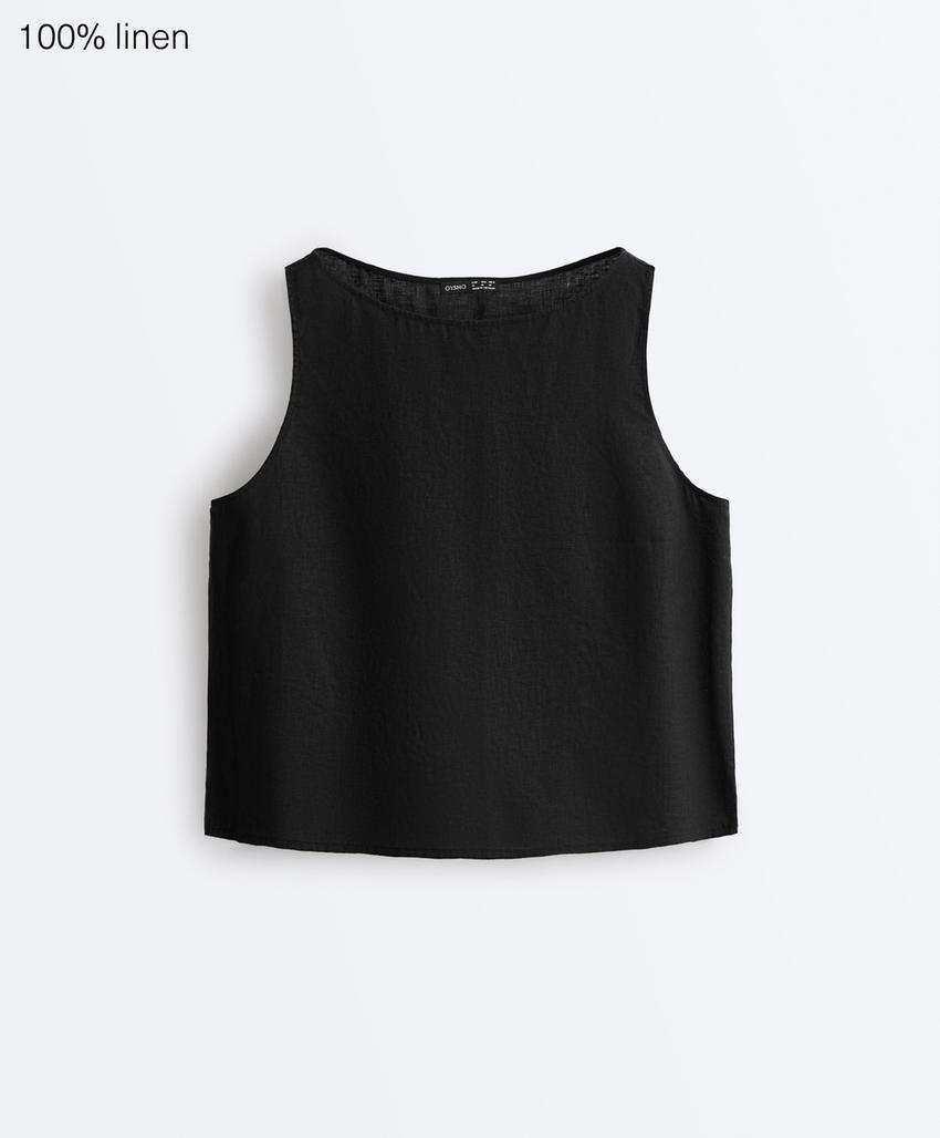 Квадратный топ из 100%-го льна